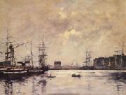 Eugene Boudin The Port of Le Havre(Dock of La Barre) France oil painting reproduction